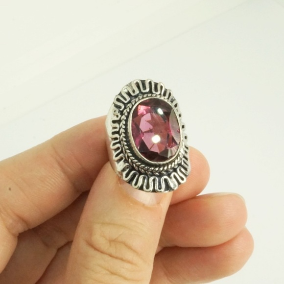 Sterling Plated African Amethyst Ring - Picture 2 of 6